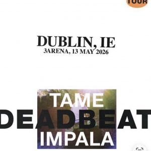 Bus to Tame Impala performing at the 3 Arena Dublin on 13th May 2026.