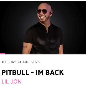 Bus to Pitbull at Belsonic on 30th June 2026