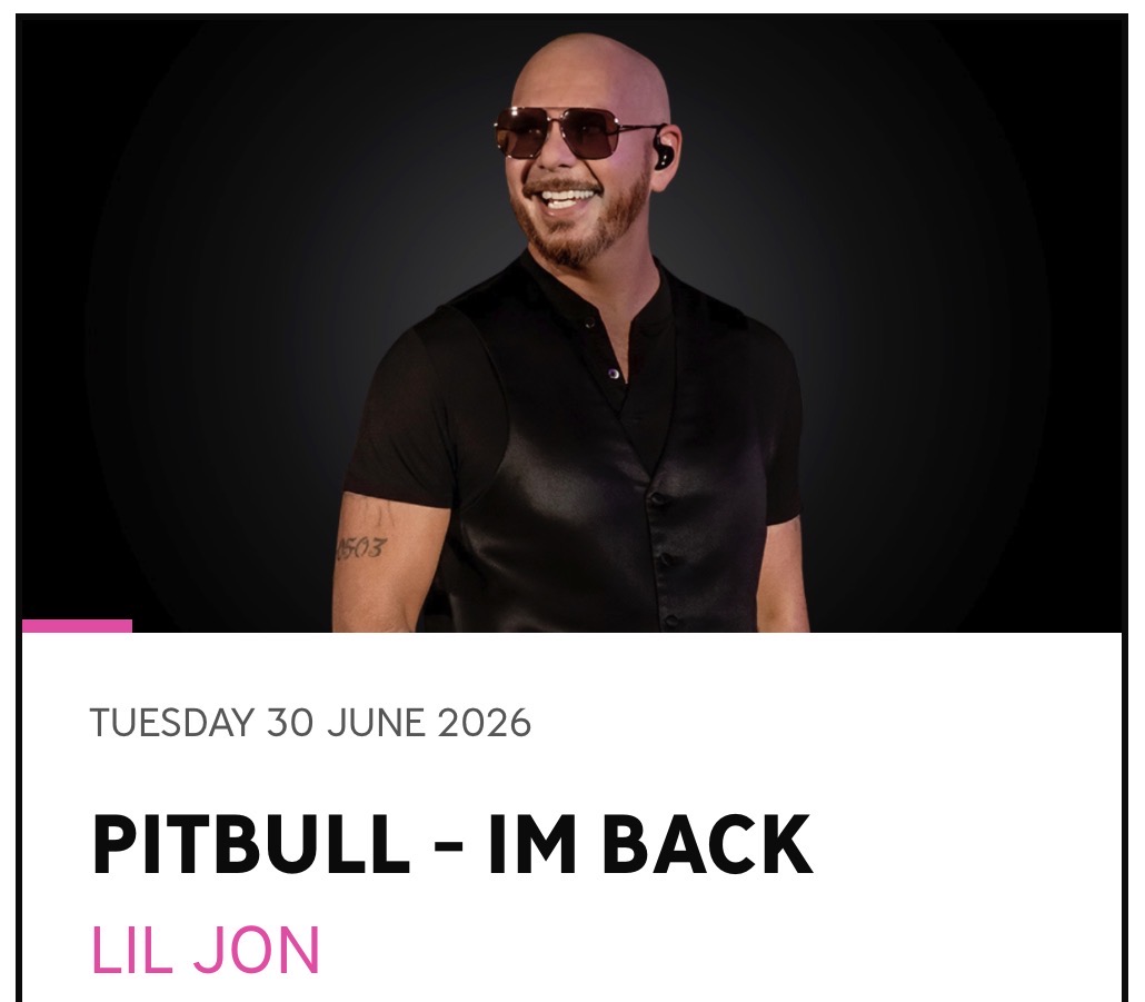 Bus to Pitbull at Belsonic on 30th June 2026