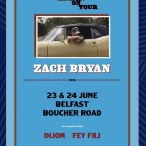 Bus to Zach Bryan performing at Boucher Road Belfast on 23rd & 24th June 2026