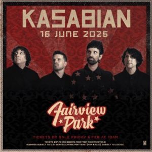 Bus to Kasabian performing at Fairview Park Dublin on 16th June 2026.