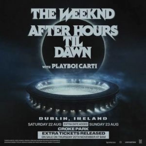 Bus travel to The Weekend performing at Croke Park on 22nd & 23rd August